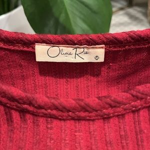 Olivia Rae Red Long Sleeve Top
